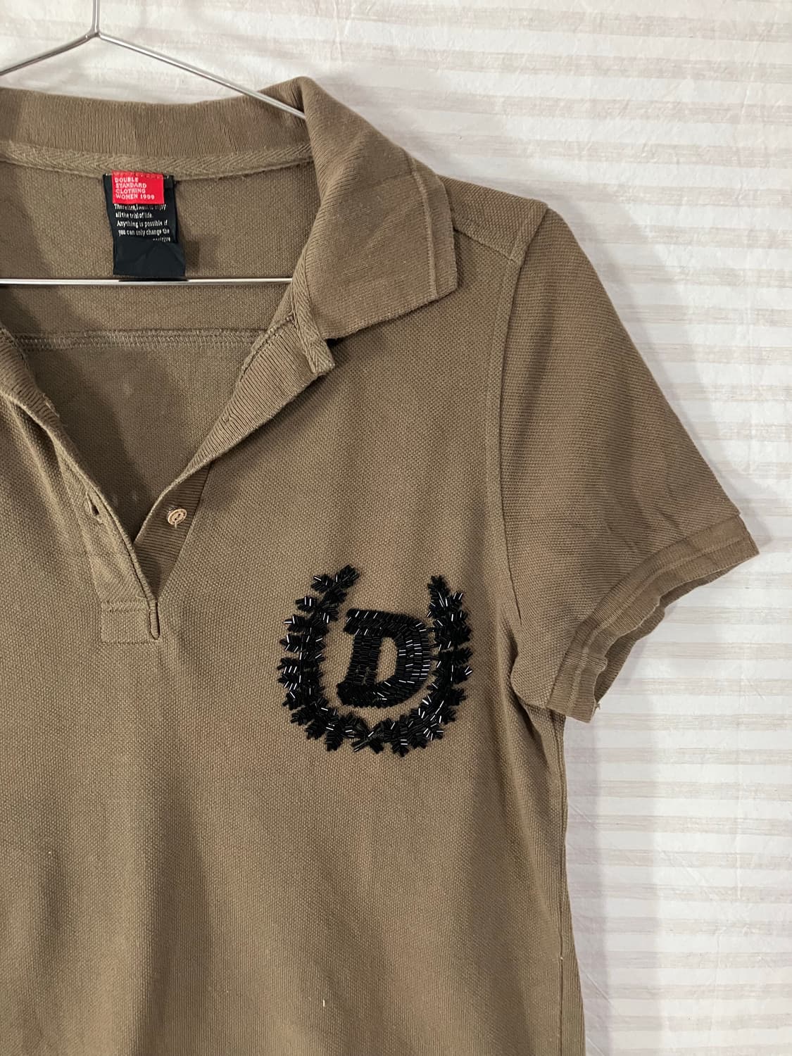 빈티지 브라운 카라 비지 반팔 1066 모리걸 y2k 스트릿 갸루 펑키  상품이미지4