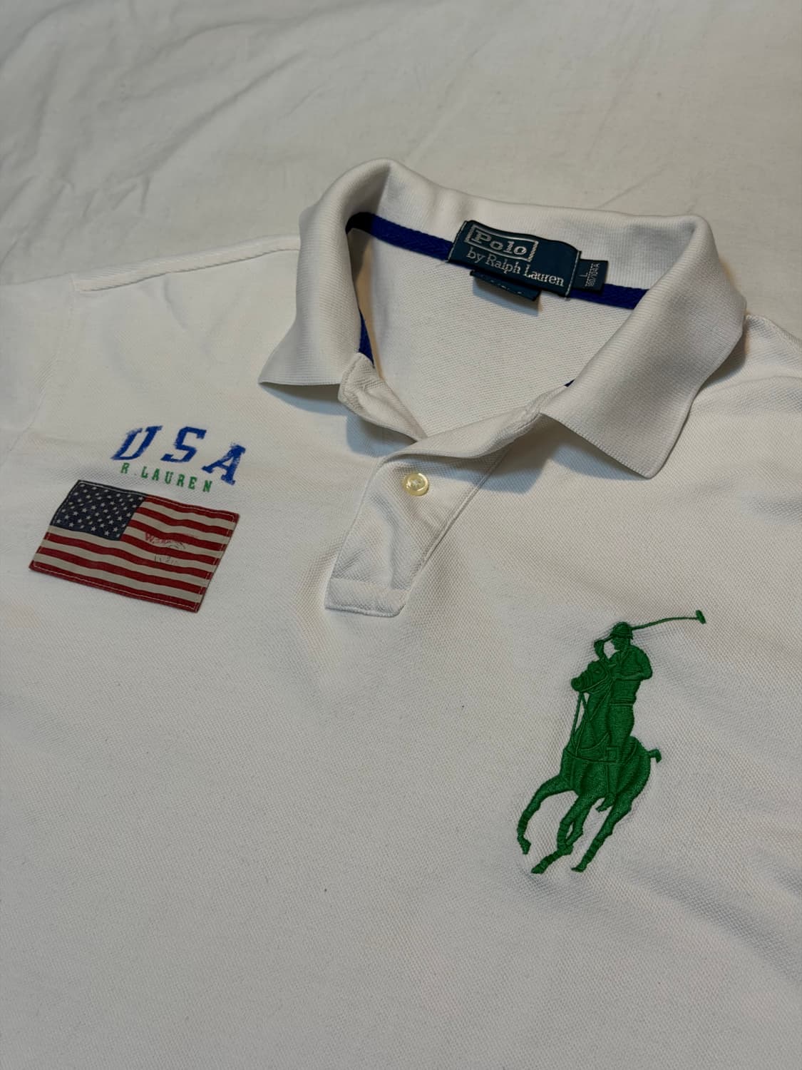 폴로 빅포니 치프키프 USA 성조기 카라티 화이트 상품이미지2