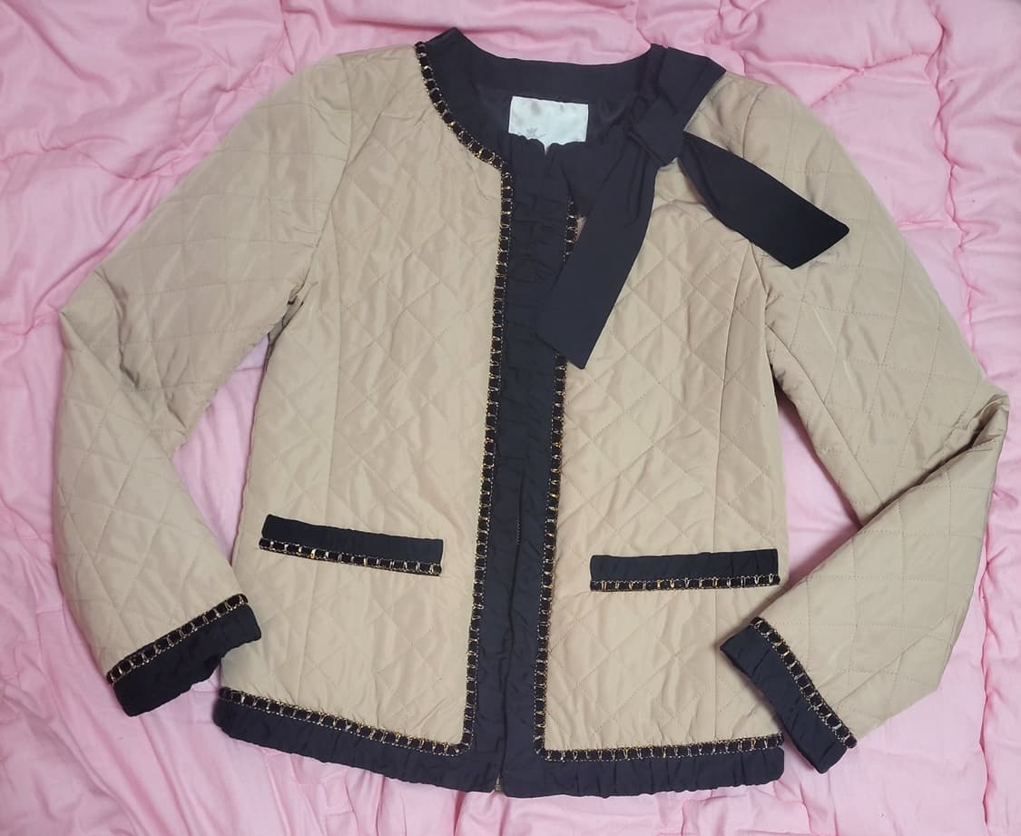 급처상태좋음!레니본 리본 프릴 퀼팅 공주 자켓 점퍼 리즈리사st 상품이미지1