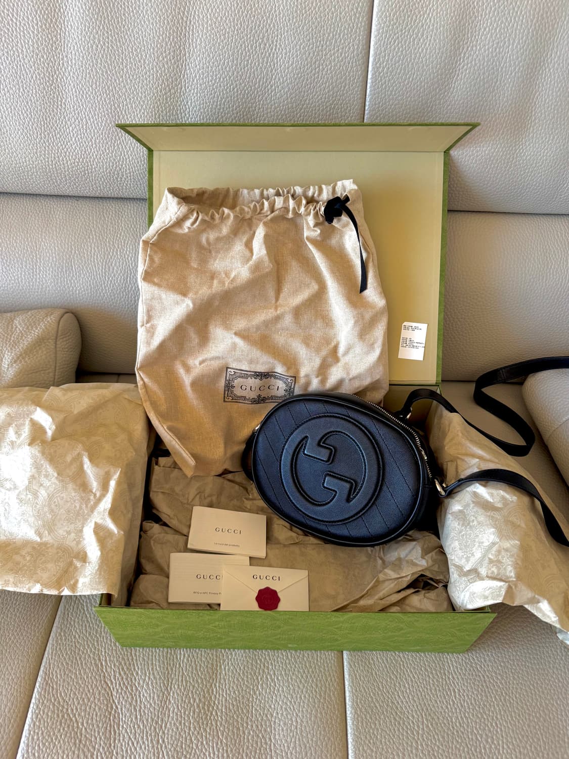 Gucci 구찌 가죽 크로스백 숄더백 타원형 검정색 상품이미지1