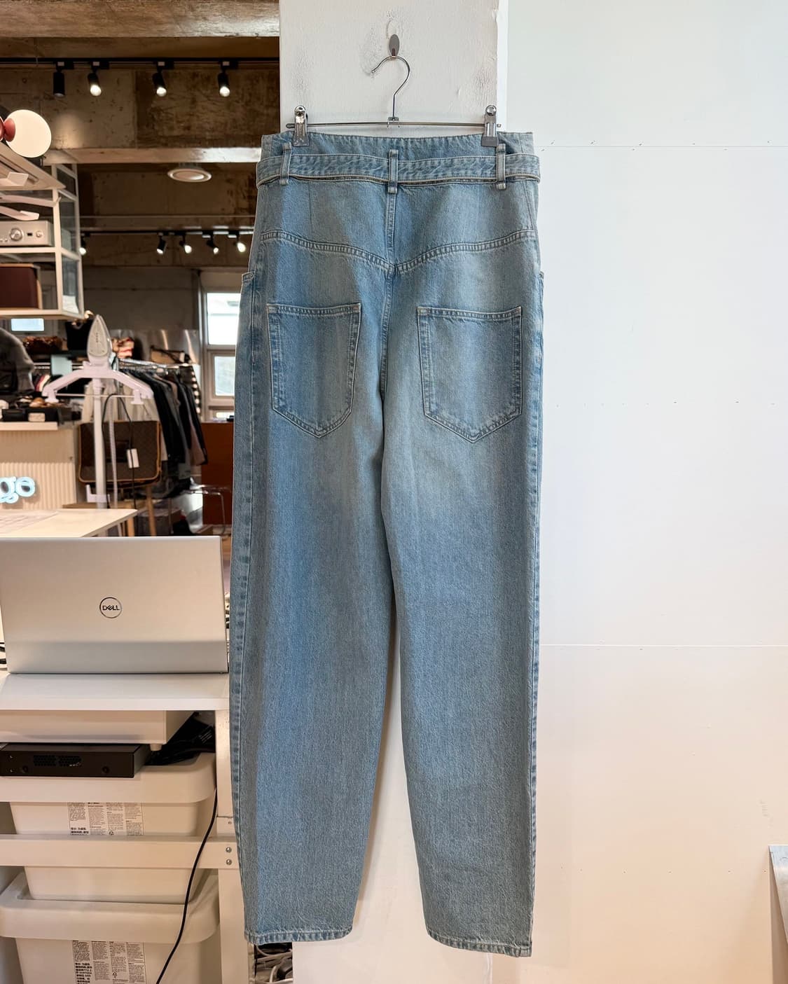 이자벨마랑 데님 하이라이즈 벨티드 팬츠  상품이미지5