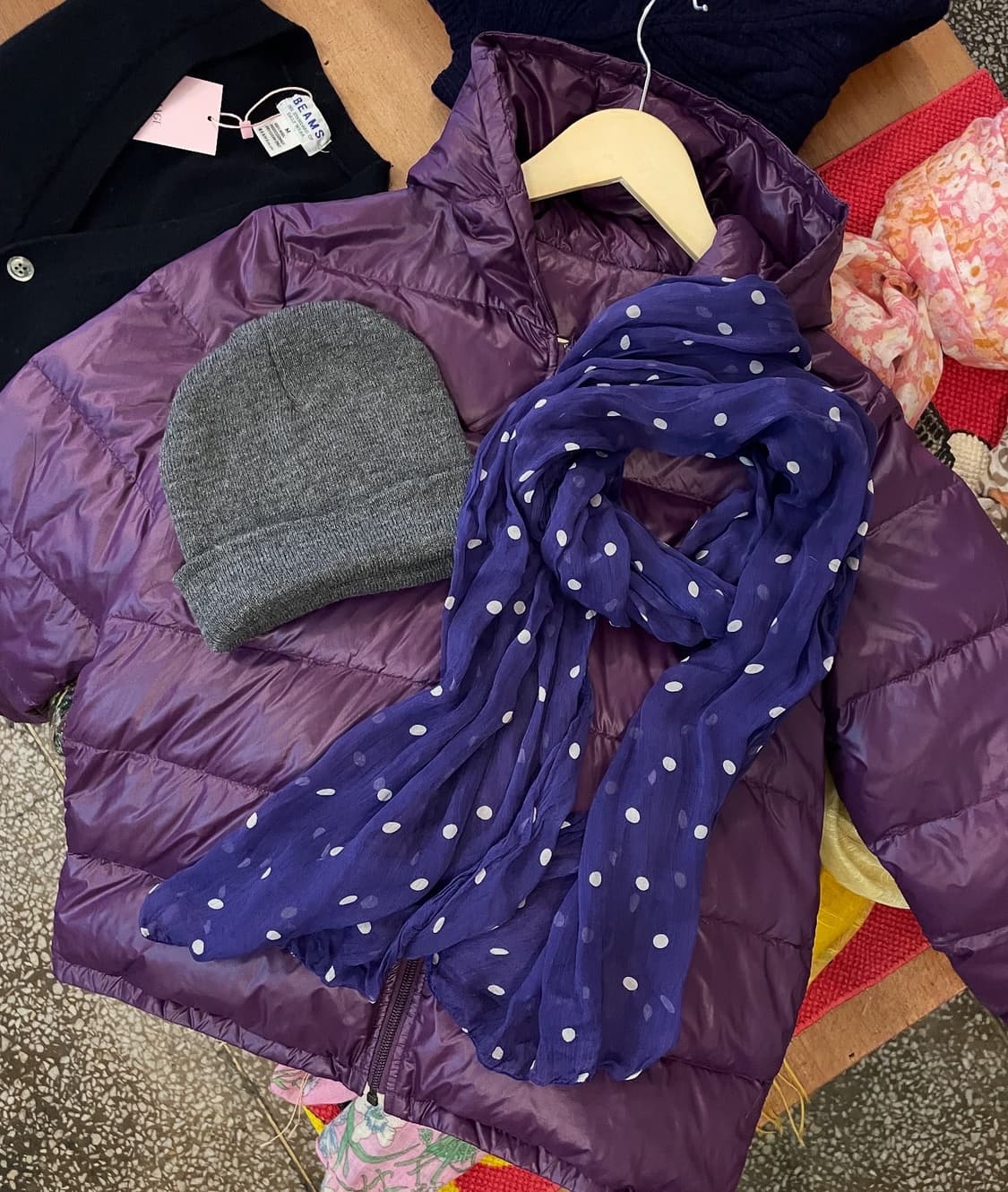 퍼플 도트 스카프 [무배] 상품이미지1