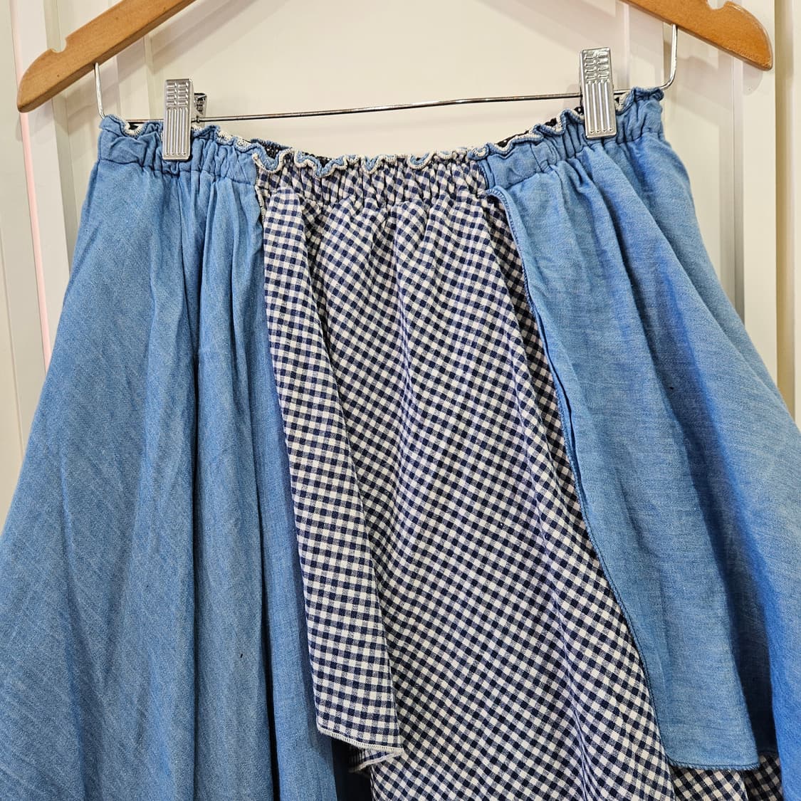 Cawaii 패턴믹스 레이어드 롱 스커트 상품이미지5