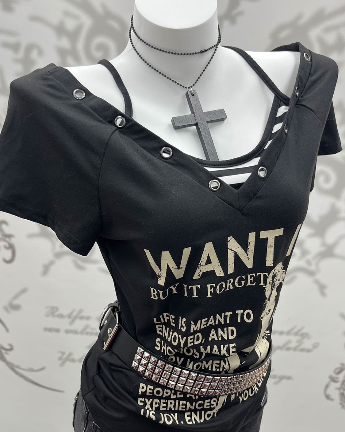 00's layered Y2K printing T-shirts 상품이미지4