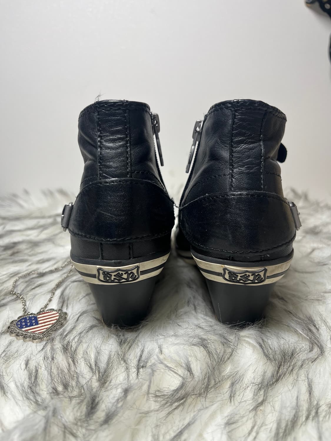 Ash 아쉬 웨지힐 스니커즈 가죽 블랙 상품이미지4