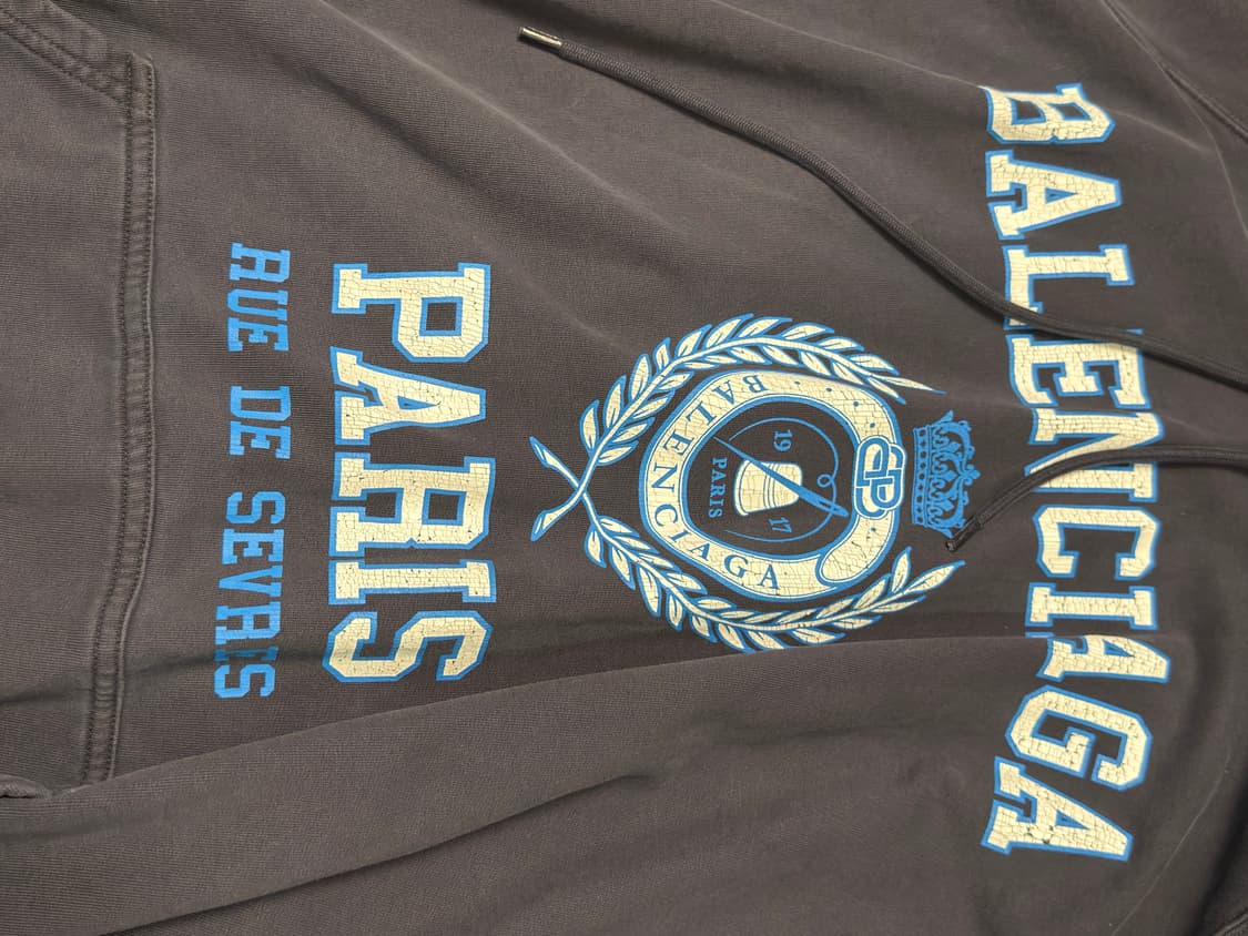 [3] 발렌시아가 1917 컬리지 오버사이즈후드 블루 상품이미지3