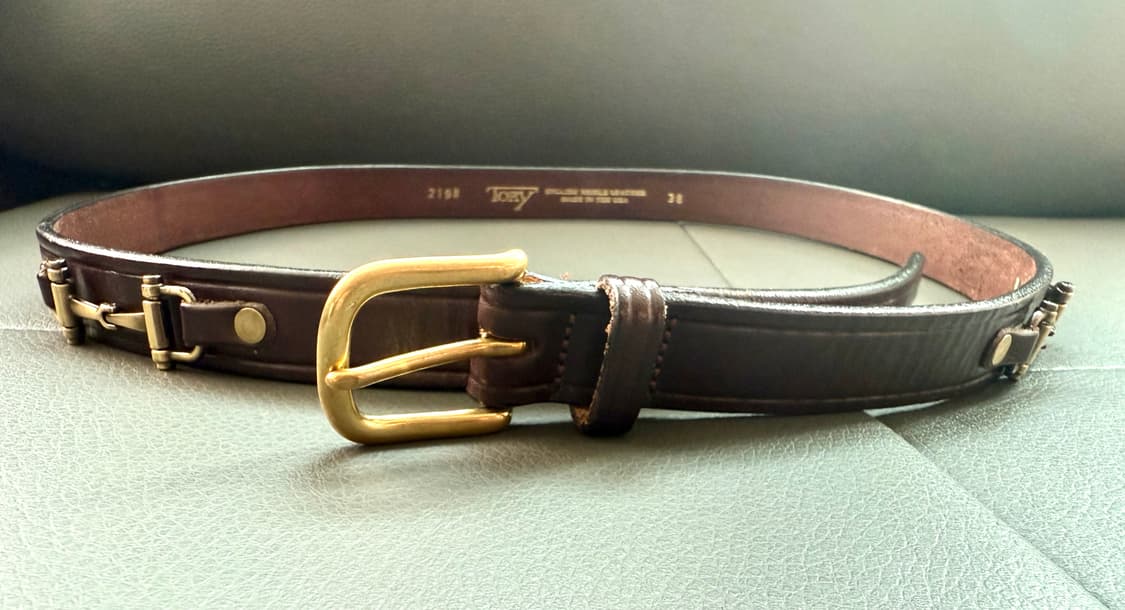 TORY 토리 레더 브라이들 가죽벨트 34-36 다크브라운 상품이미지1