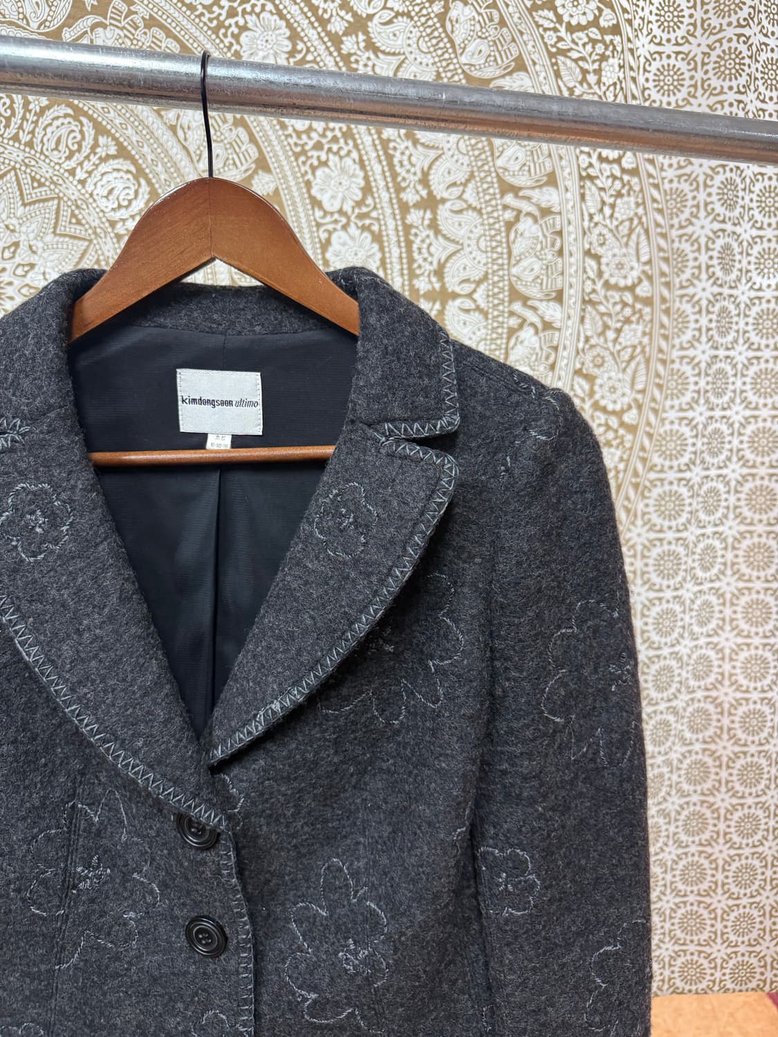 김동순 플라워자수 울 3버튼 자켓(Z985) 상품이미지4