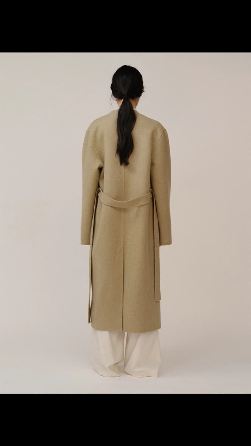 (새상품)킨더살몬 노카라 핸드메이드 코트 상품이미지2