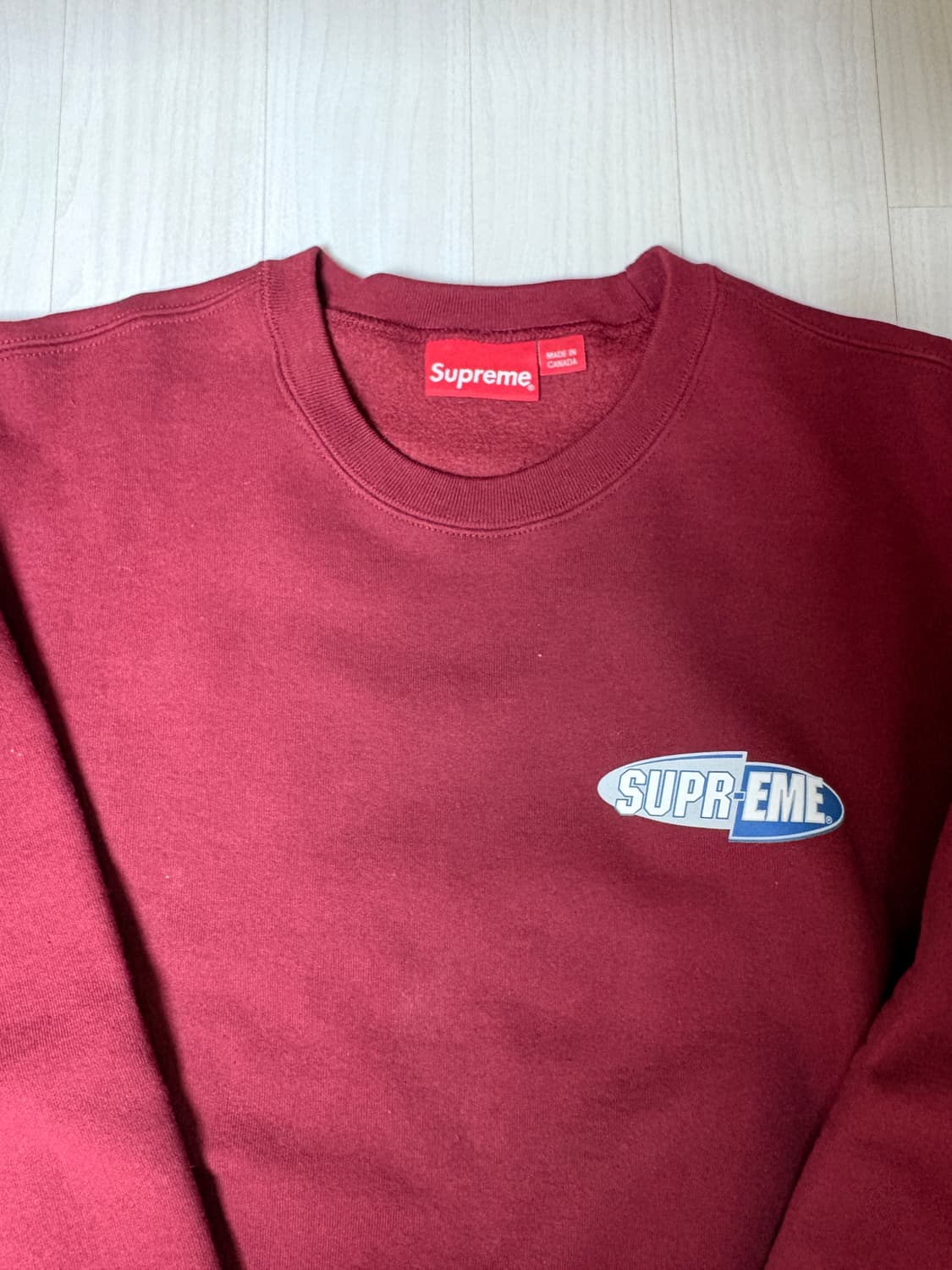 슈프림 크루넥 버건디 L사이즈 상품이미지2