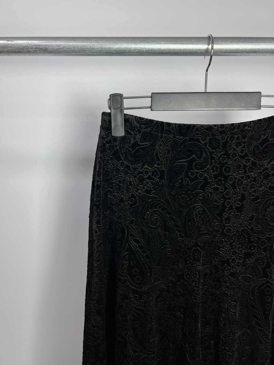 빈티지 패턴 벨벳 롱 스커트 상품이미지2