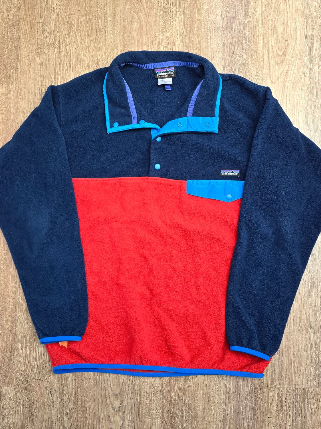 빈티지 파타고니아 신칠라 스냅티 투톤 레드 네이비 L 상품이미지2