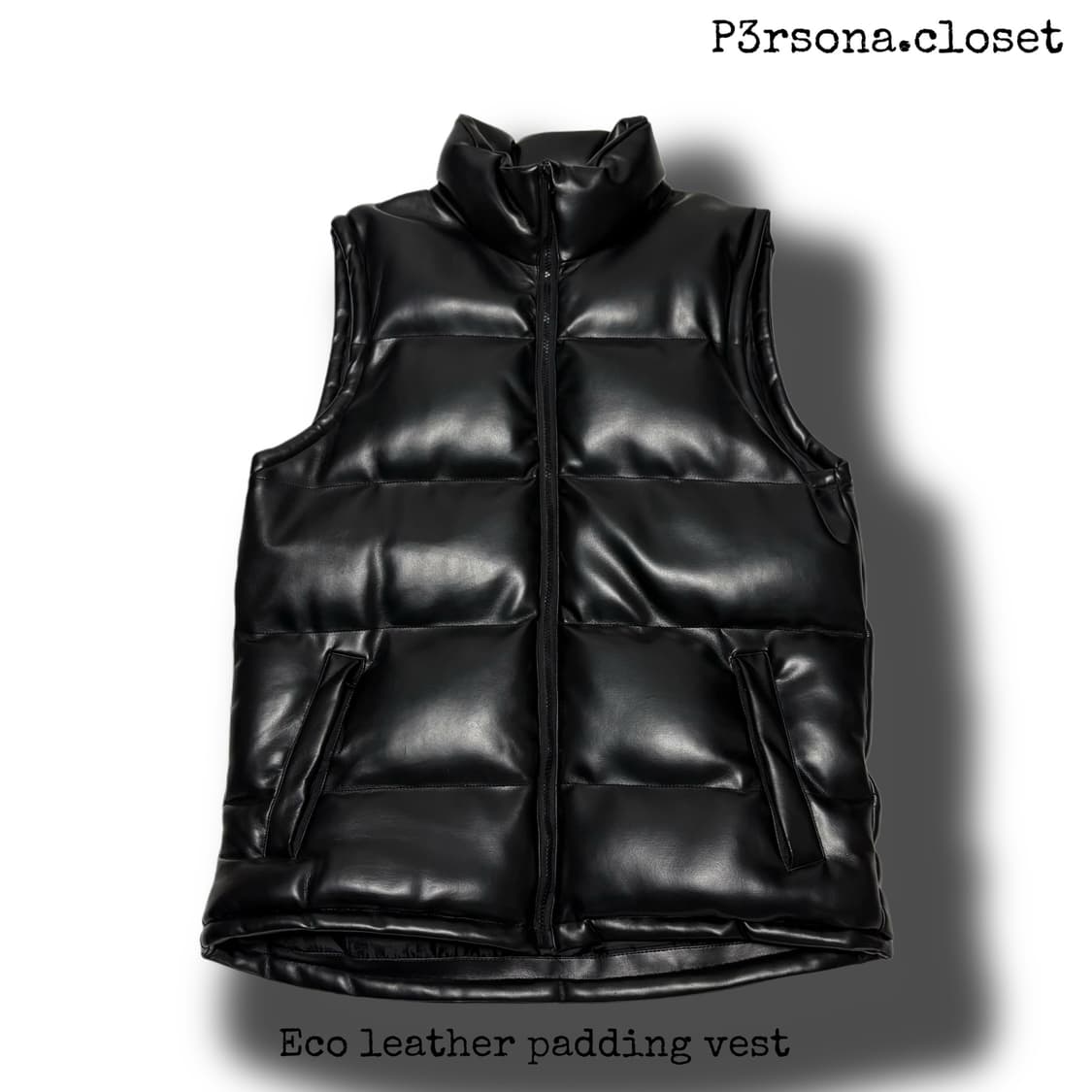 Eco leather padding vest 상품이미지1