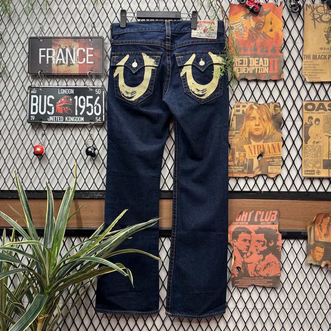 00s 트루릴리전 데님 팬츠 후면 말발굽 페인팅 포인트 진청 상품이미지2