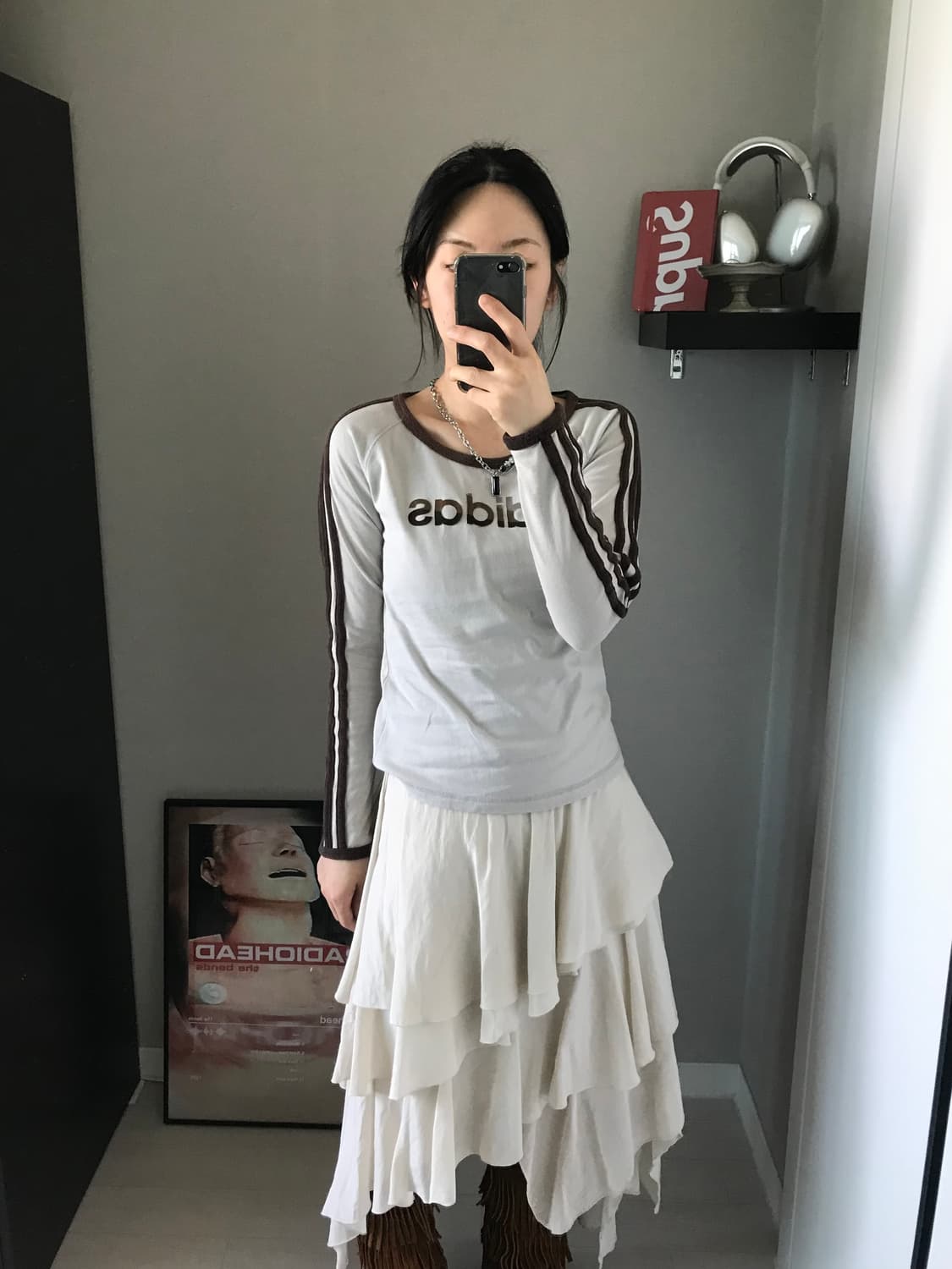 아디다스 재팬 00년대 올드스쿨스펠아웃 사이드라인 긴팔 롱슬리브티 상품이미지1
