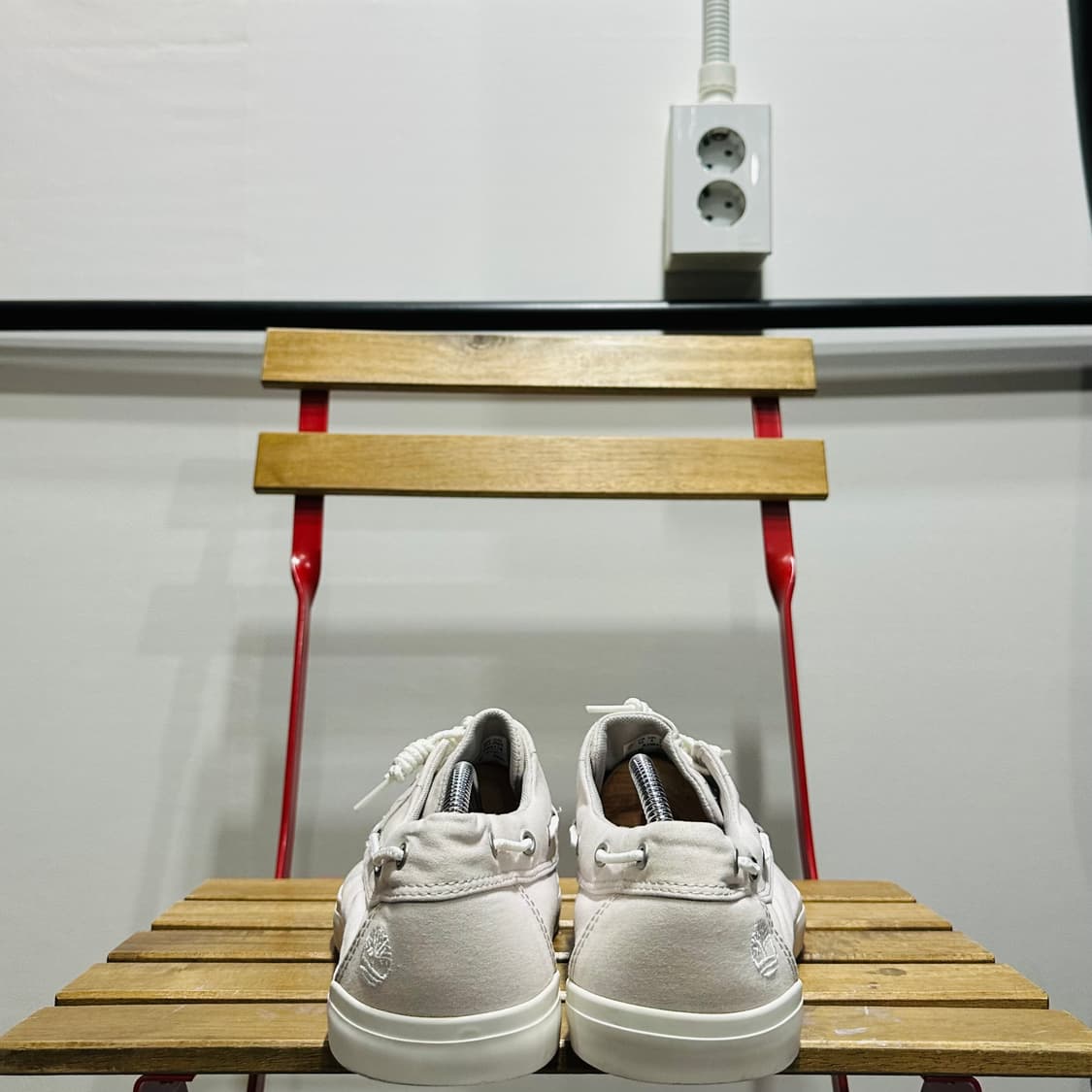 275) 팀버랜드 로퍼 남성 남자 스니커즈 보트 슈즈 화이트 캔버스 상품이미지4