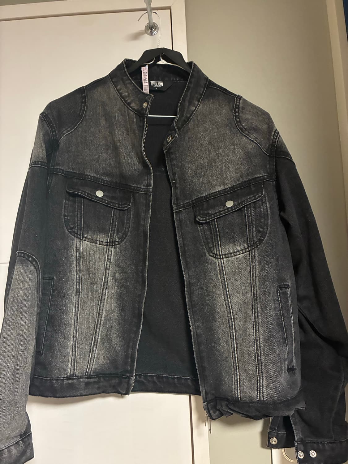 트릴리온 페이드 워싱 데님 바이커 자켓 M 상품이미지1