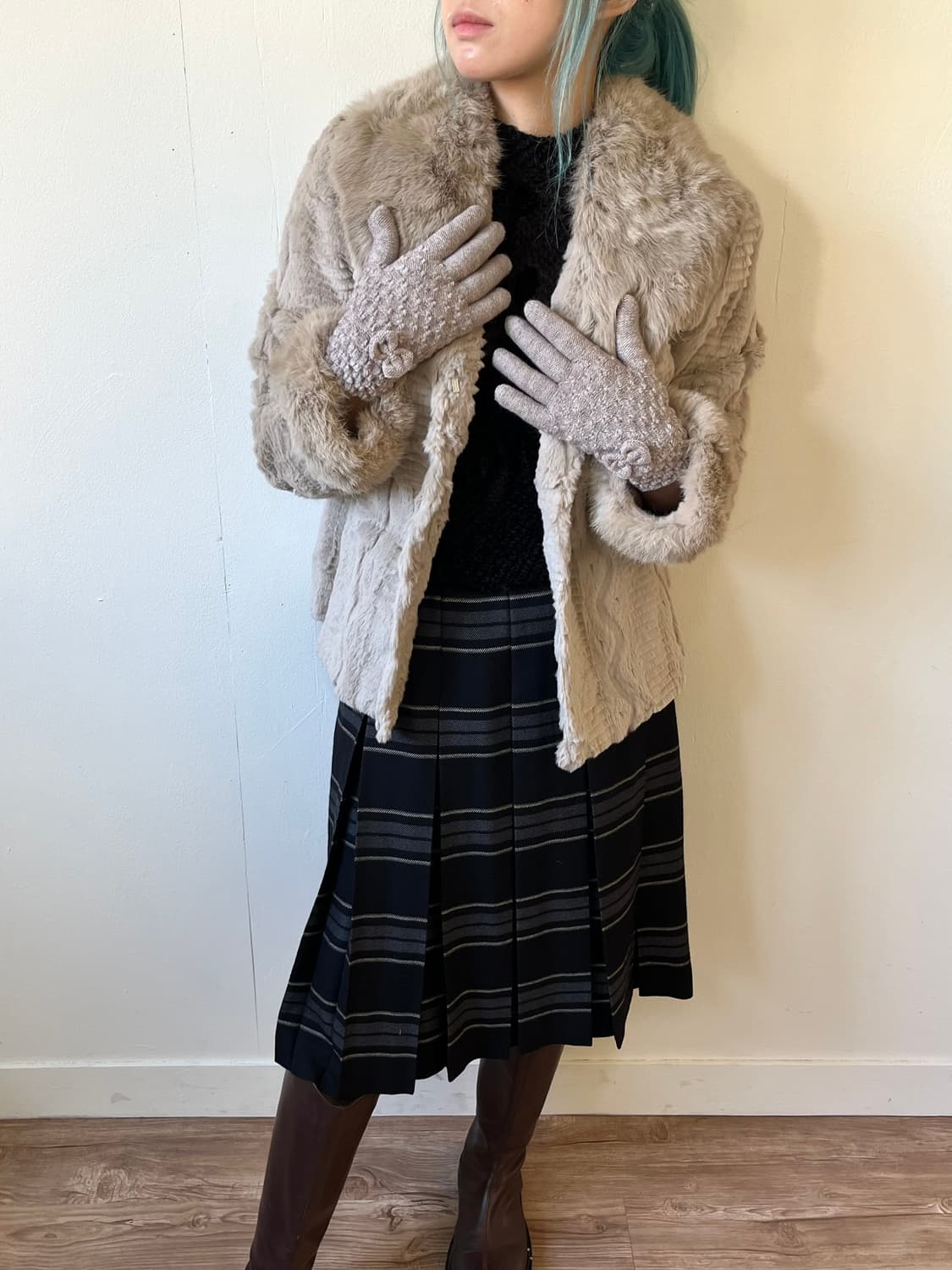 Vtg 오트밀 스웨터 장갑 상품이미지5