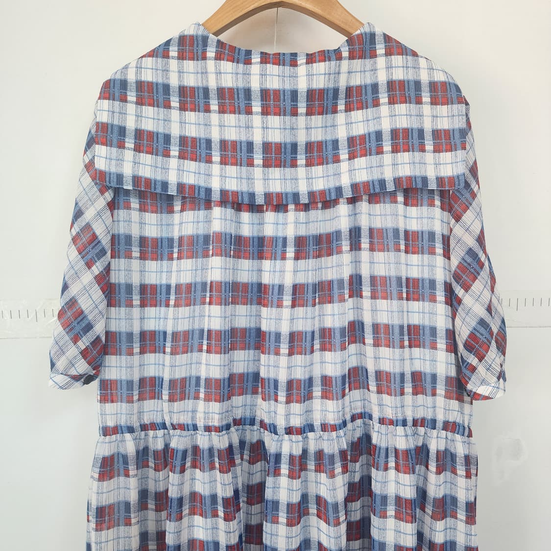 칼라거펠트 체크 롱 원피스 상품이미지9