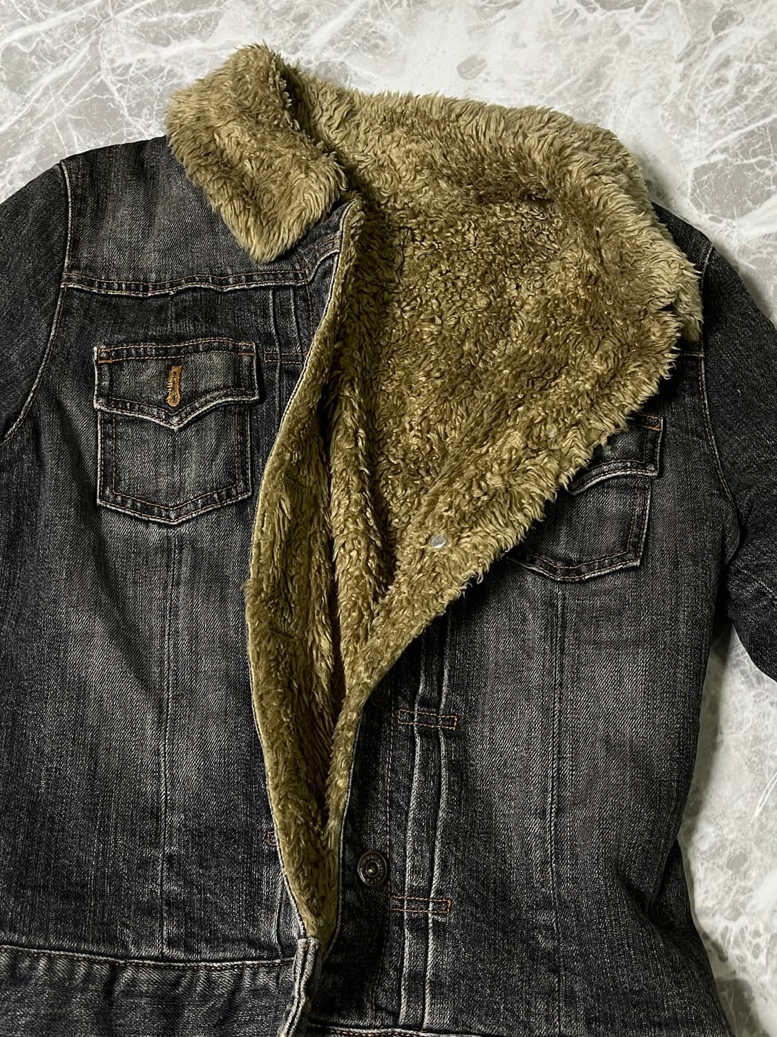 (Unknown)denim fur jacket 상품이미지6