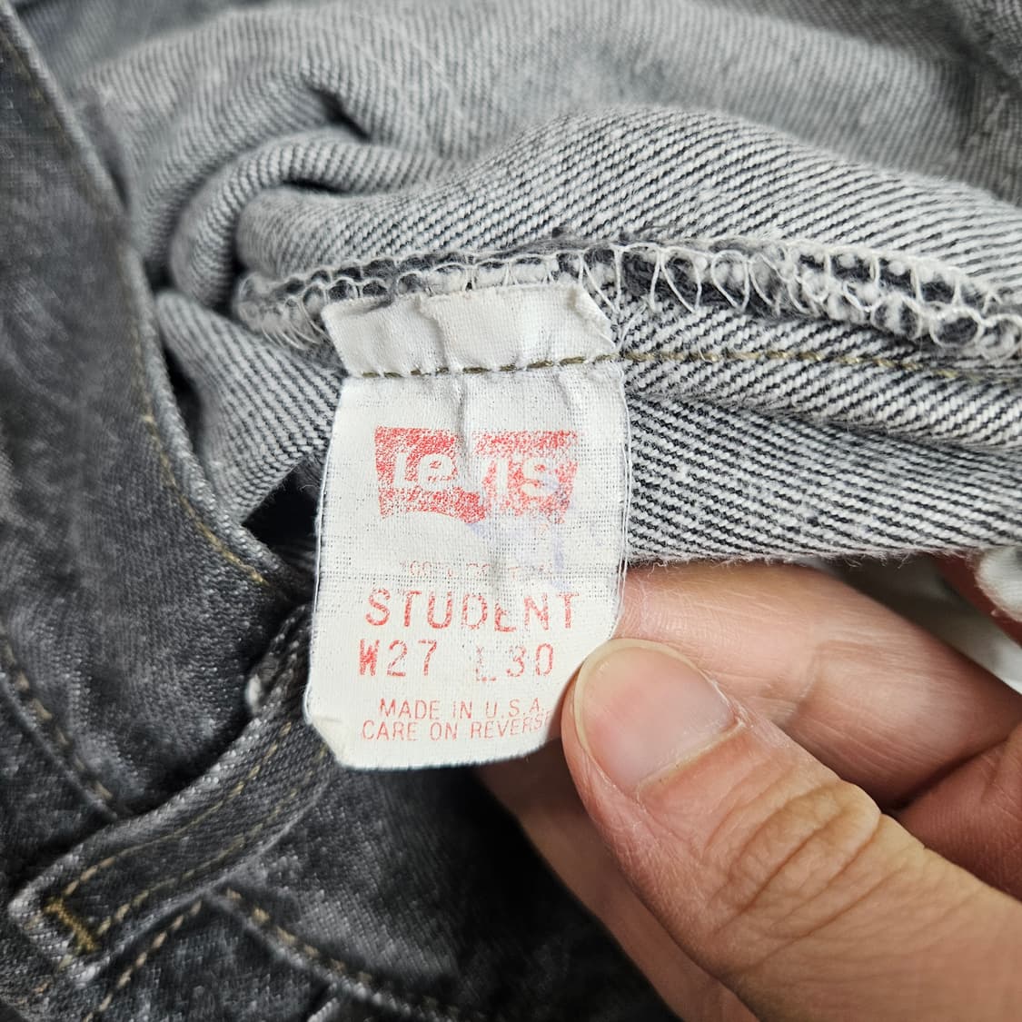 90s 리바이스 701 흑청 데님 27 30 made in usa 상품이미지8
