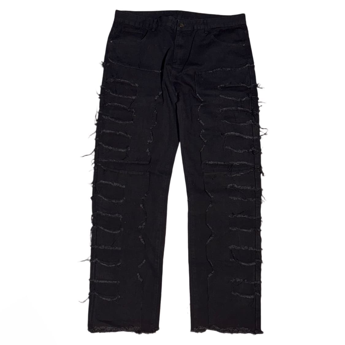 Black Crust Distressed Wide Denim 상품이미지1