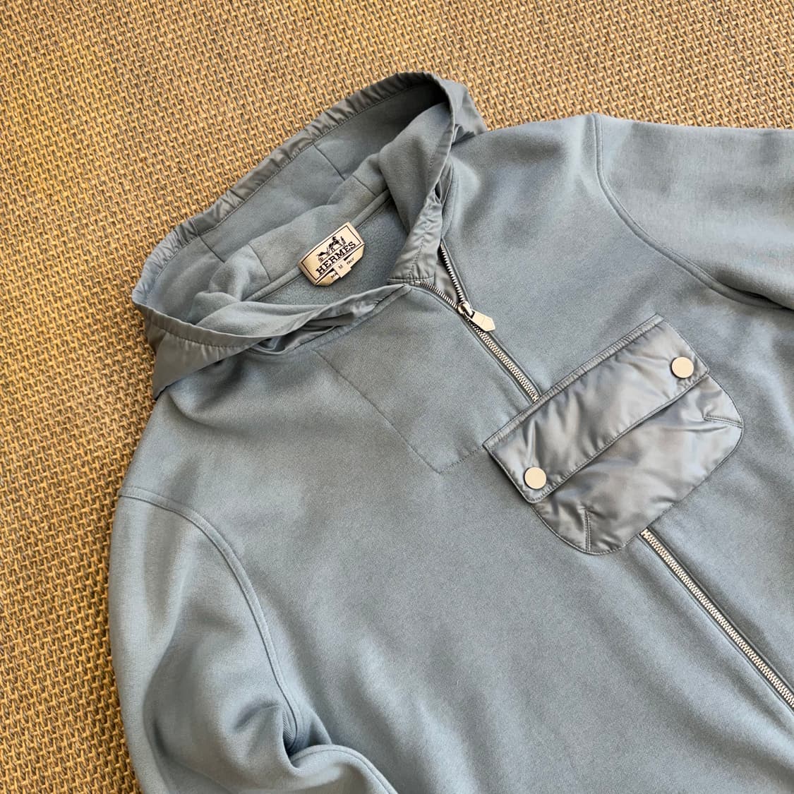 HERMES 에르메스 더블 집업 유틸리티 플리스 기모 후드 점퍼 상품이미지4