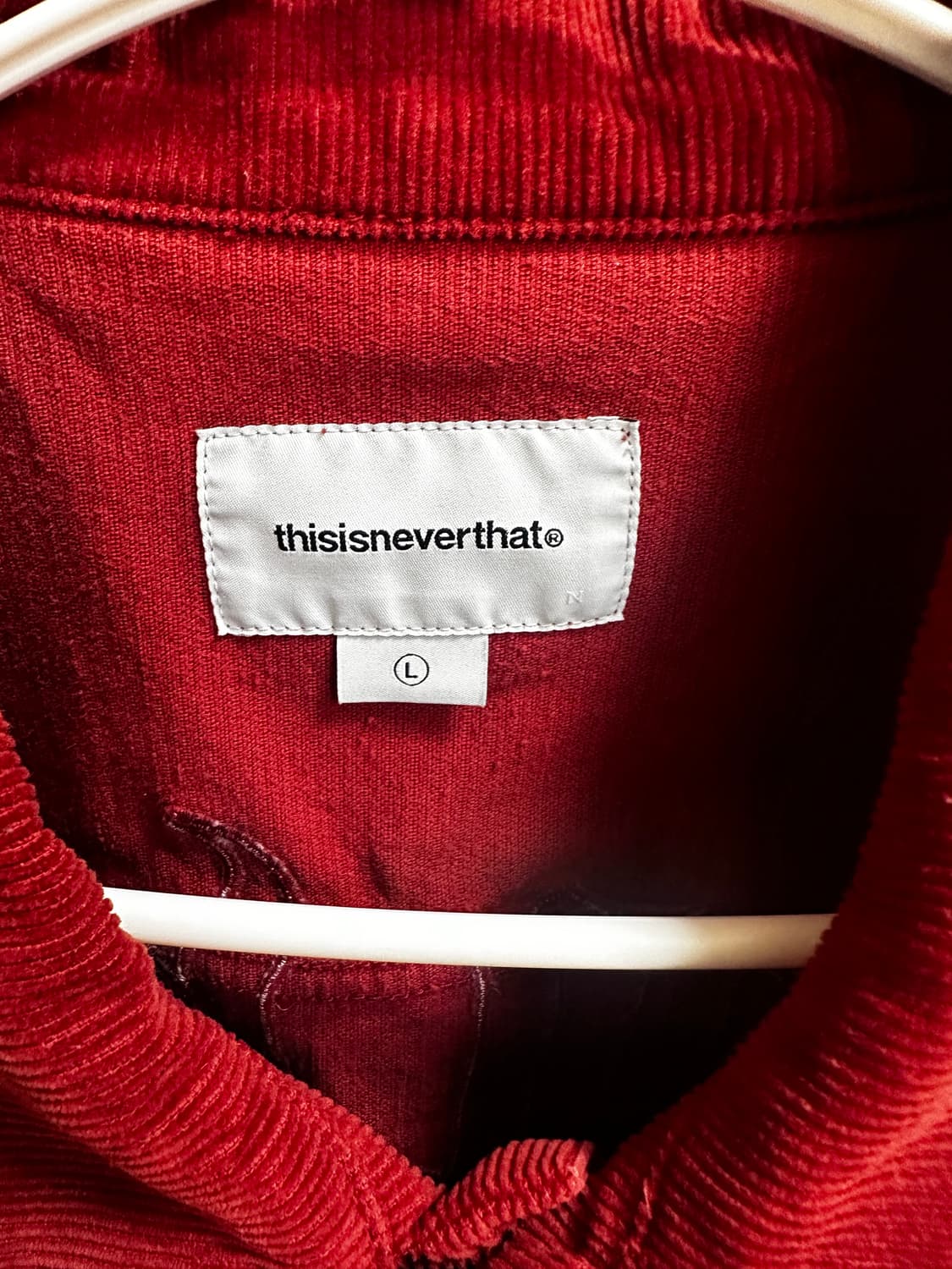 디스이즈네버댓 25FW 코듀로이 트러커 자켓 레드 L 상품이미지2