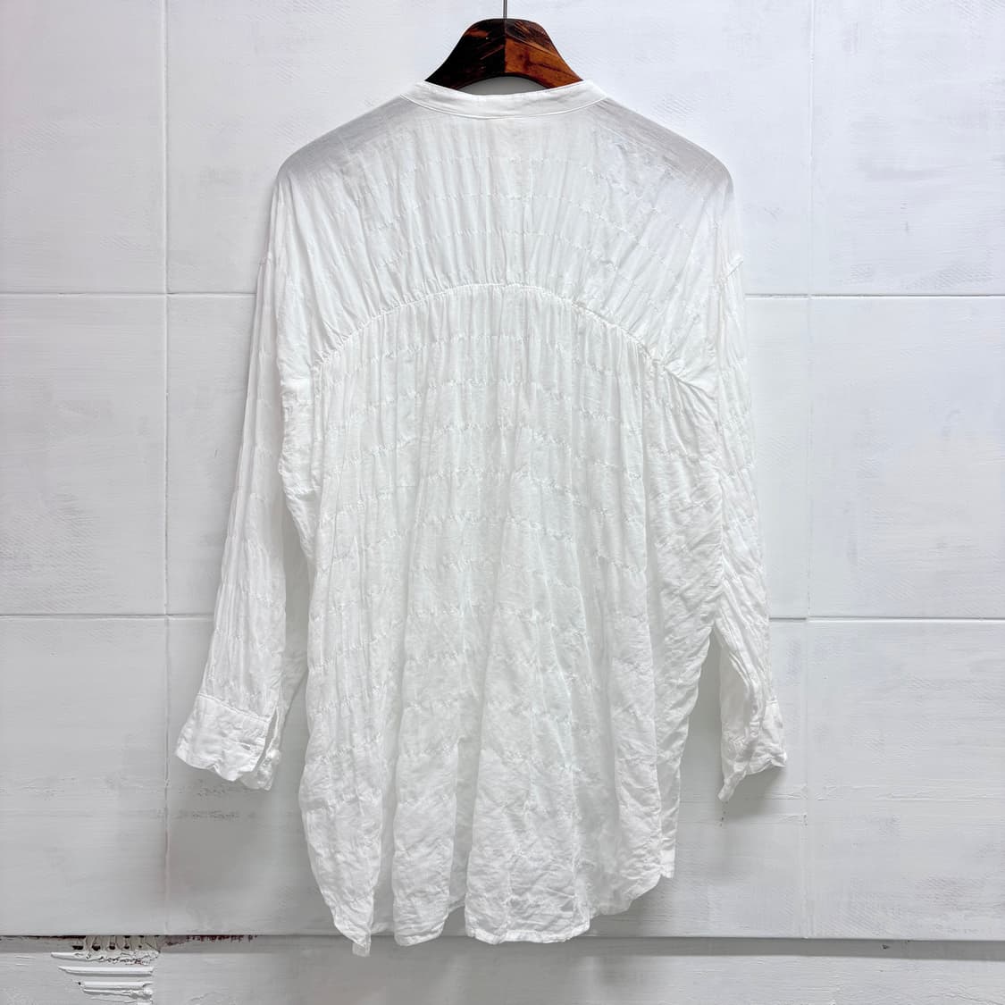 화이트 쉬미즈 셔링 셔츠 블라우스 M JPN 상품이미지4