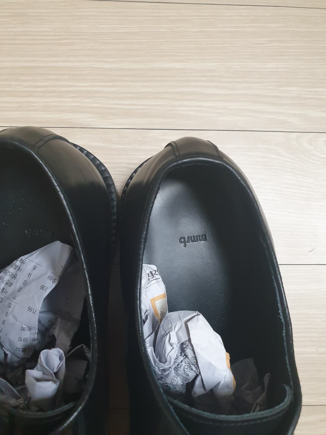 mmrd 검정색 남성용 가죽 더비슈즈(285E) 상품이미지2