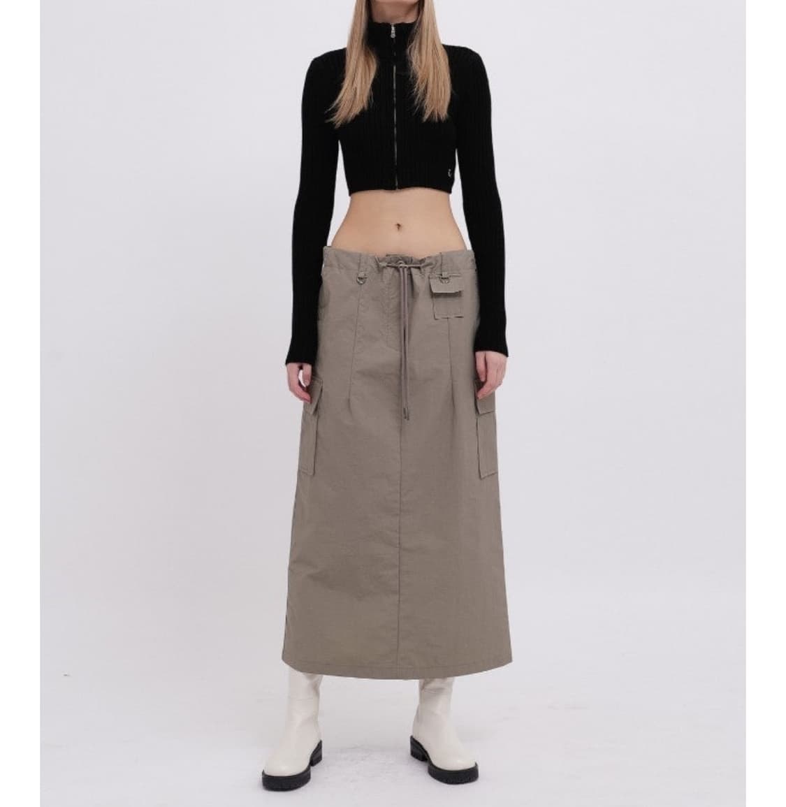 프롬웨얼 Fromwhere 립 집업 니트 상품이미지2