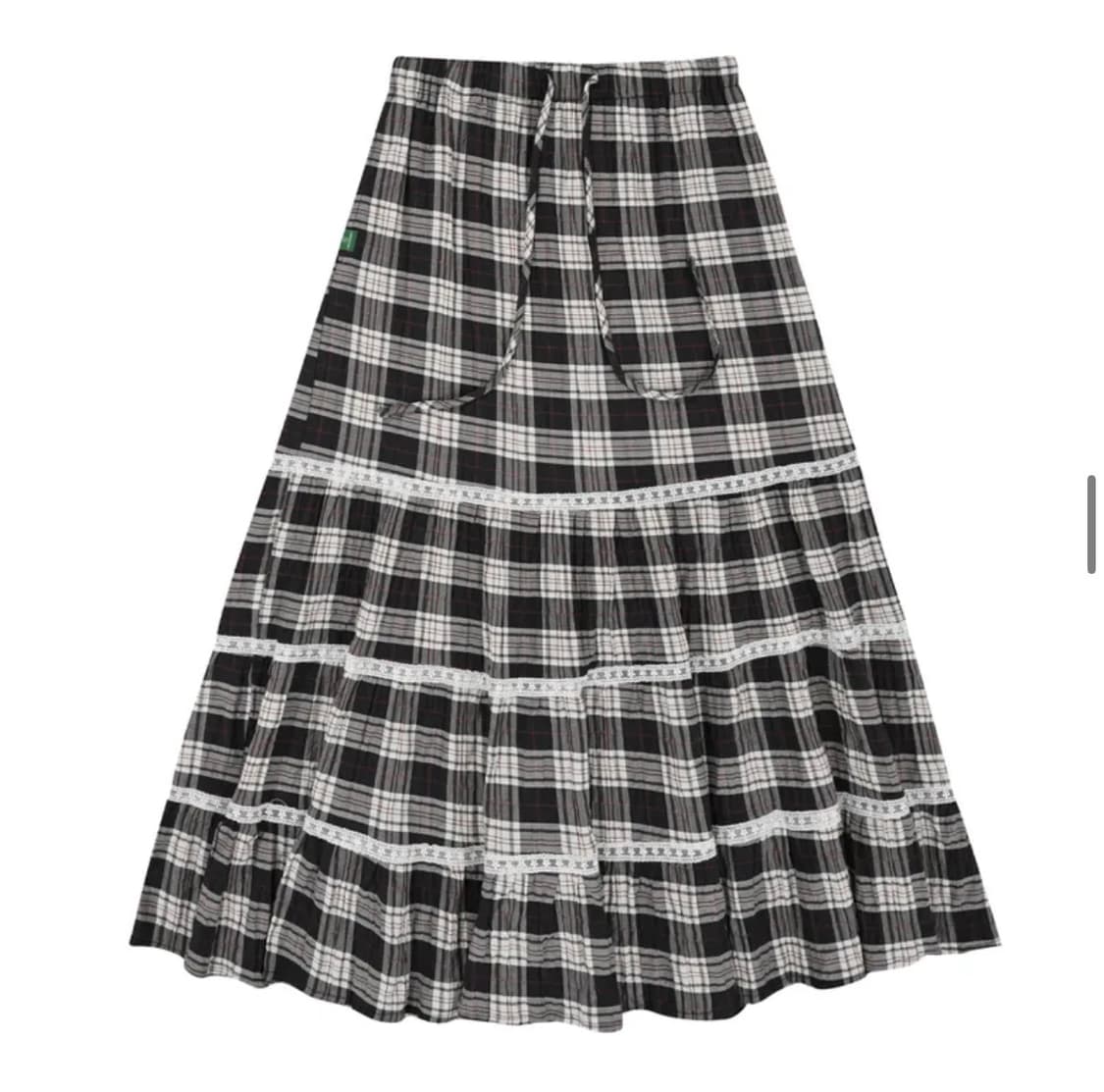 노컨텐츠 체크 캉캉 롱스커트 상품이미지4