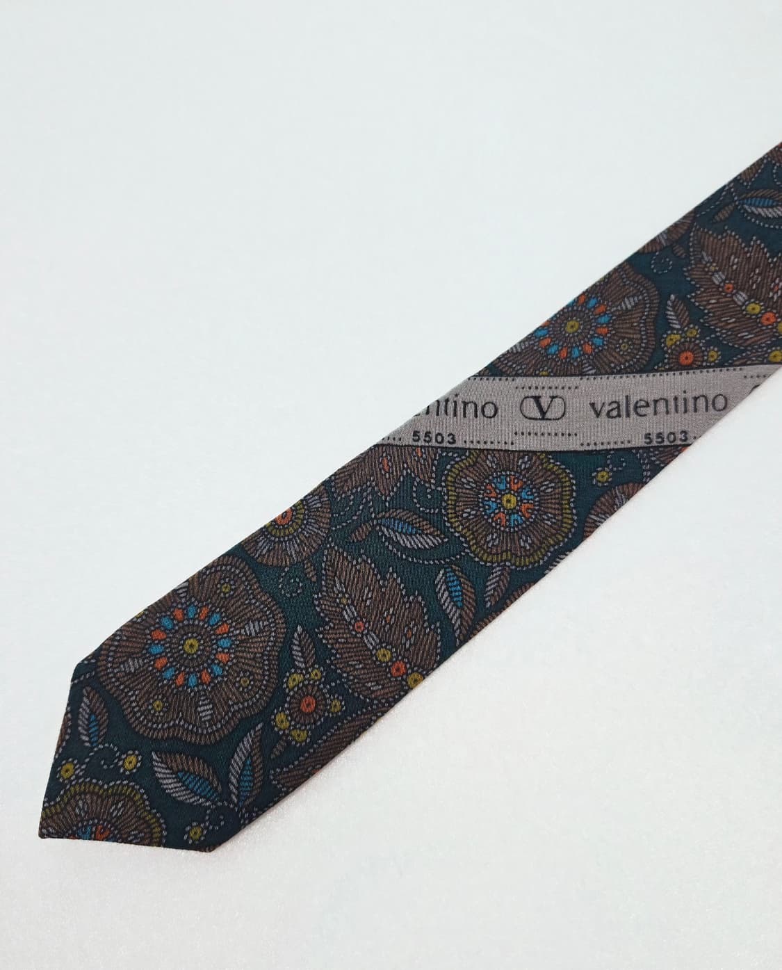 발렌티노 그린 페이즐리 실크 넥타이 상품이미지5