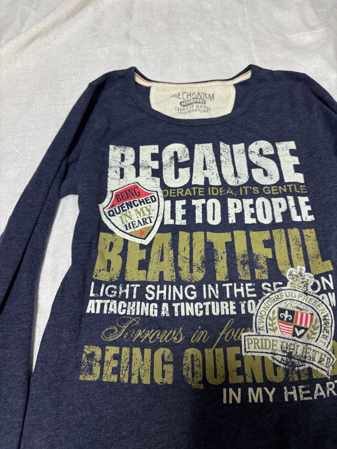 “Unknown” Y2K Print Navy Sleeve 상품이미지4
