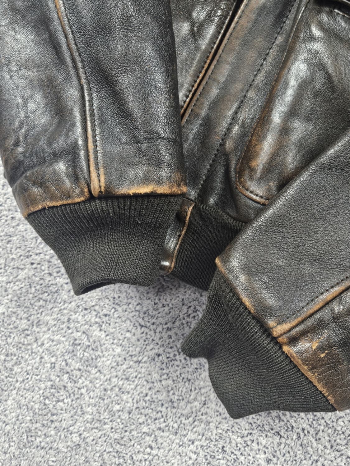 90's AVIREX 핀업걸 A-2 가죽 플라이트 자켓 (S)/10481 상품이미지9