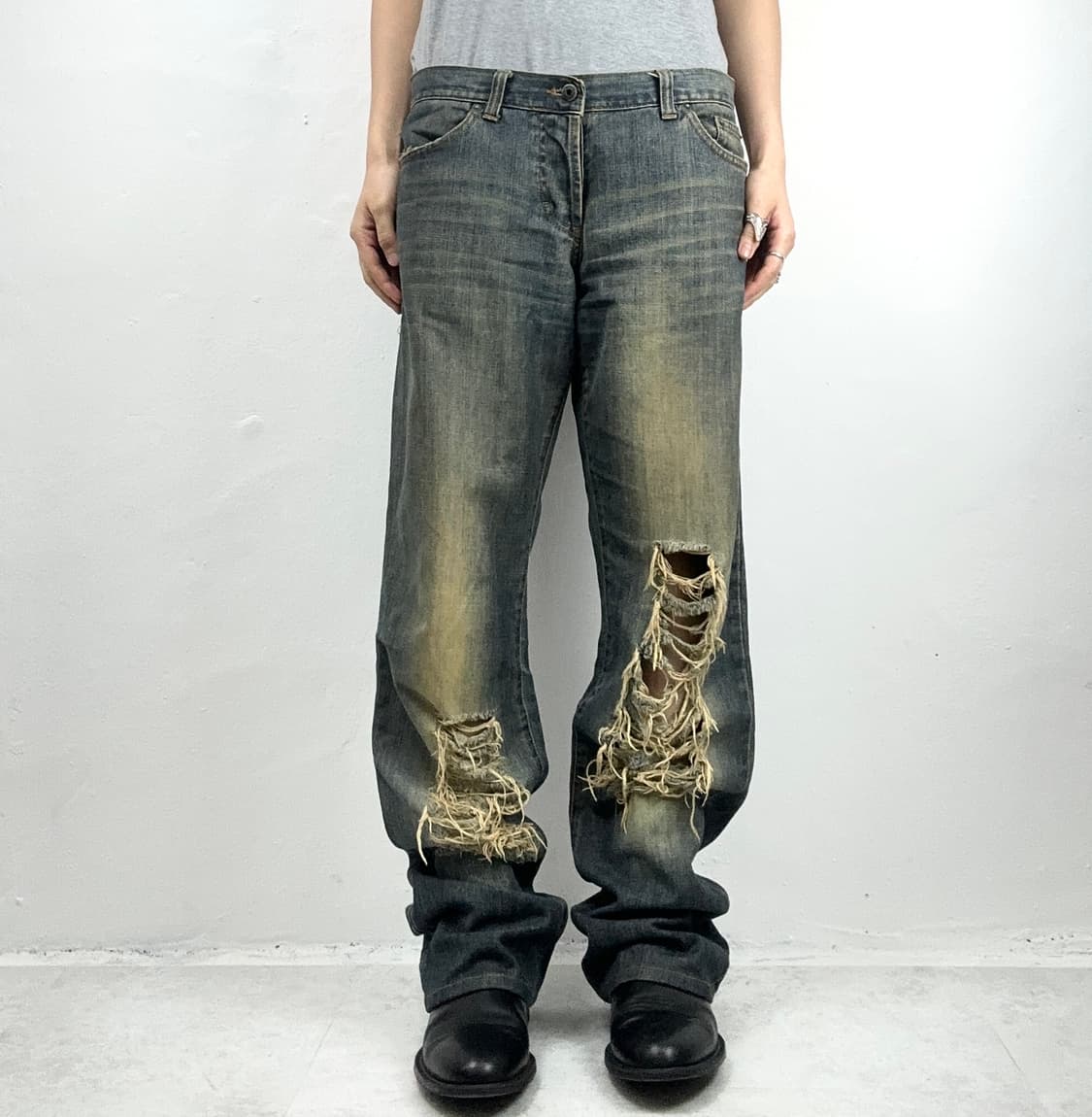D&G 2000s Distressed Bootcut Denim Jeans 상품이미지1
