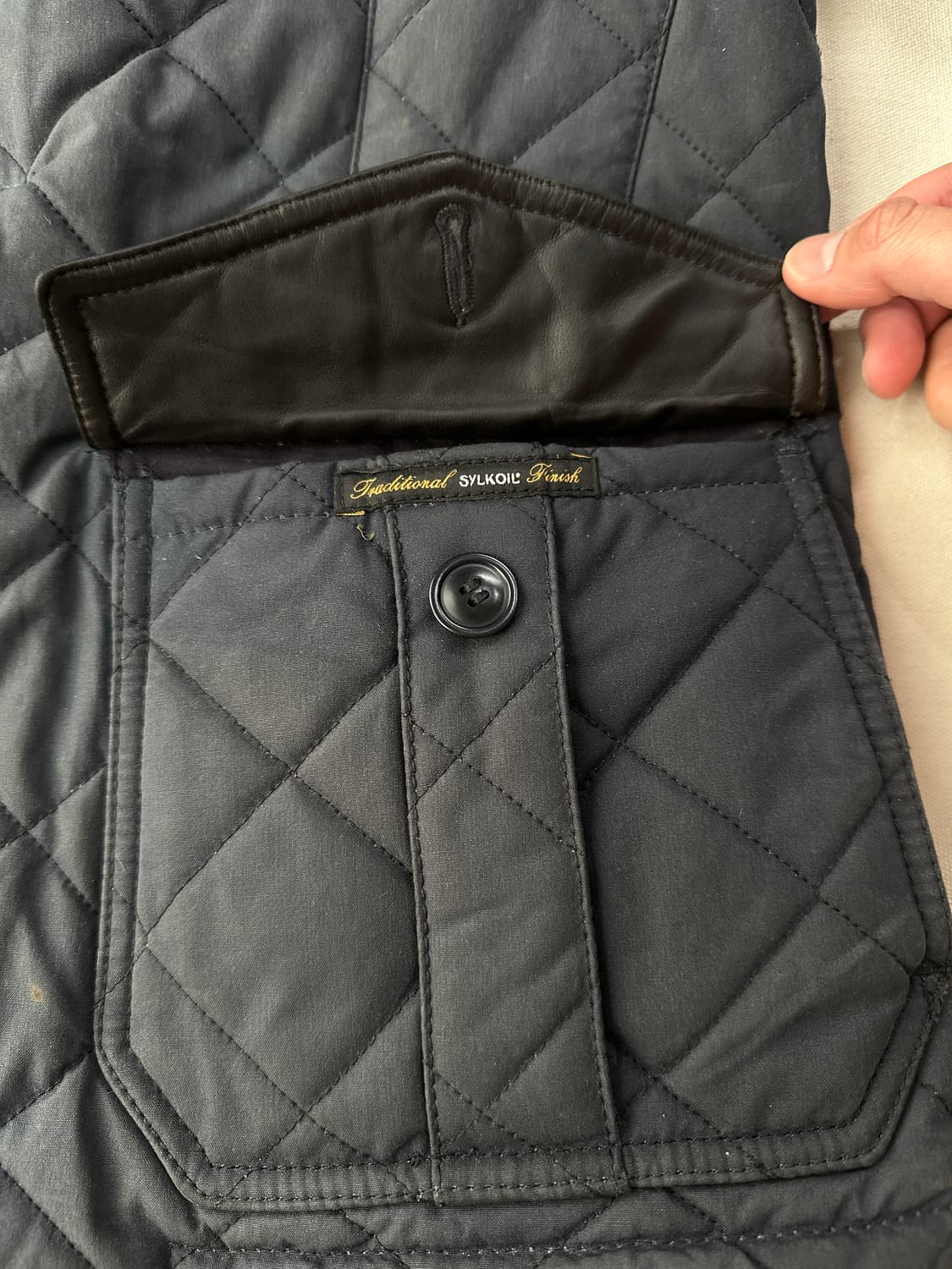 바버 네이비 왁스 퀼팅 자켓 여성 S 상품이미지7