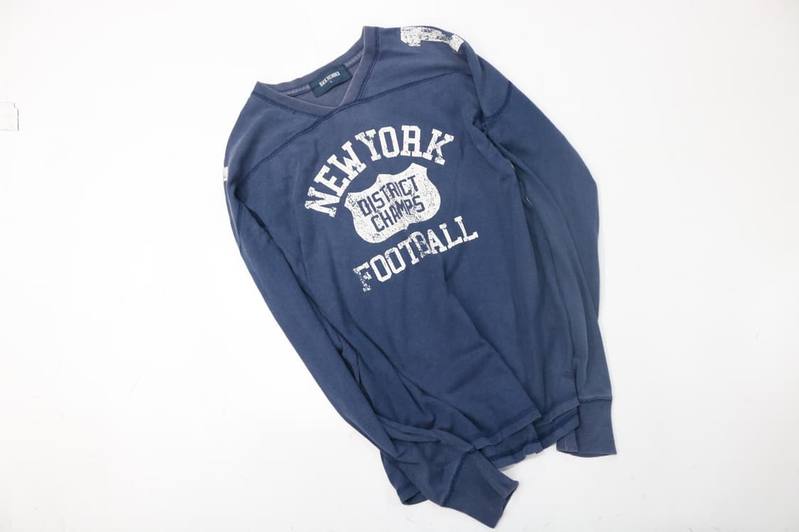 BACK NUMBER 빈티지 뉴욕 풋볼 V넥 긴팔 티셔츠 (L) 상품이미지2