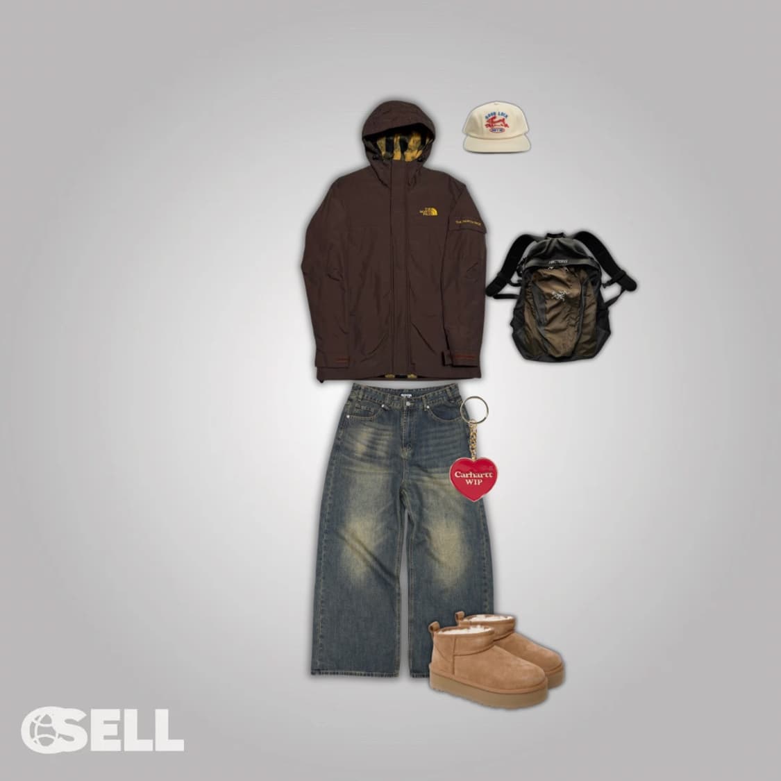 노스페이스 브라운 안감 체크 바람막이 상품이미지2