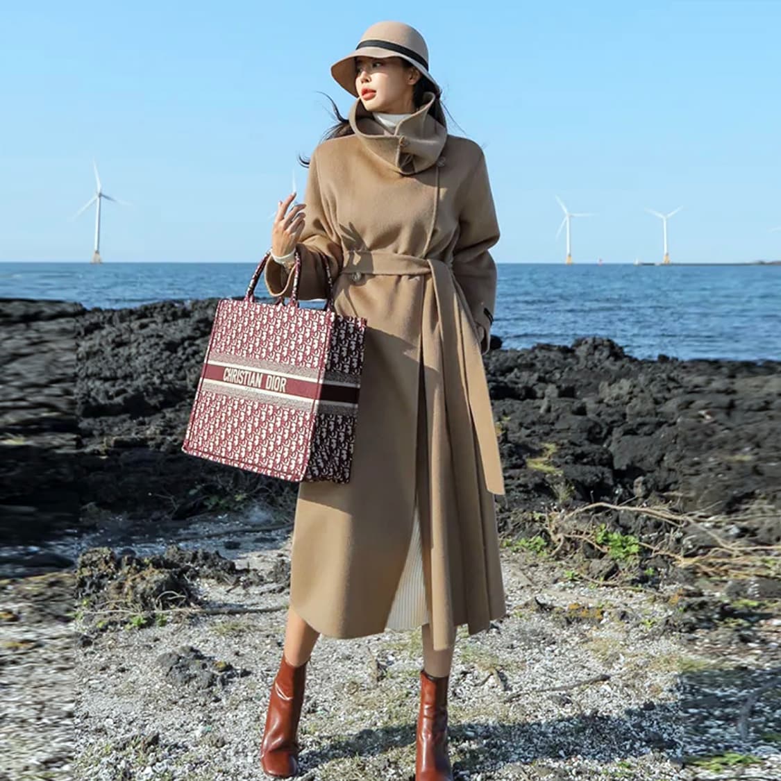 다바걸(DABAGIRL) 블로스 핸드코트 프리사이즈 새상품 상품이미지1