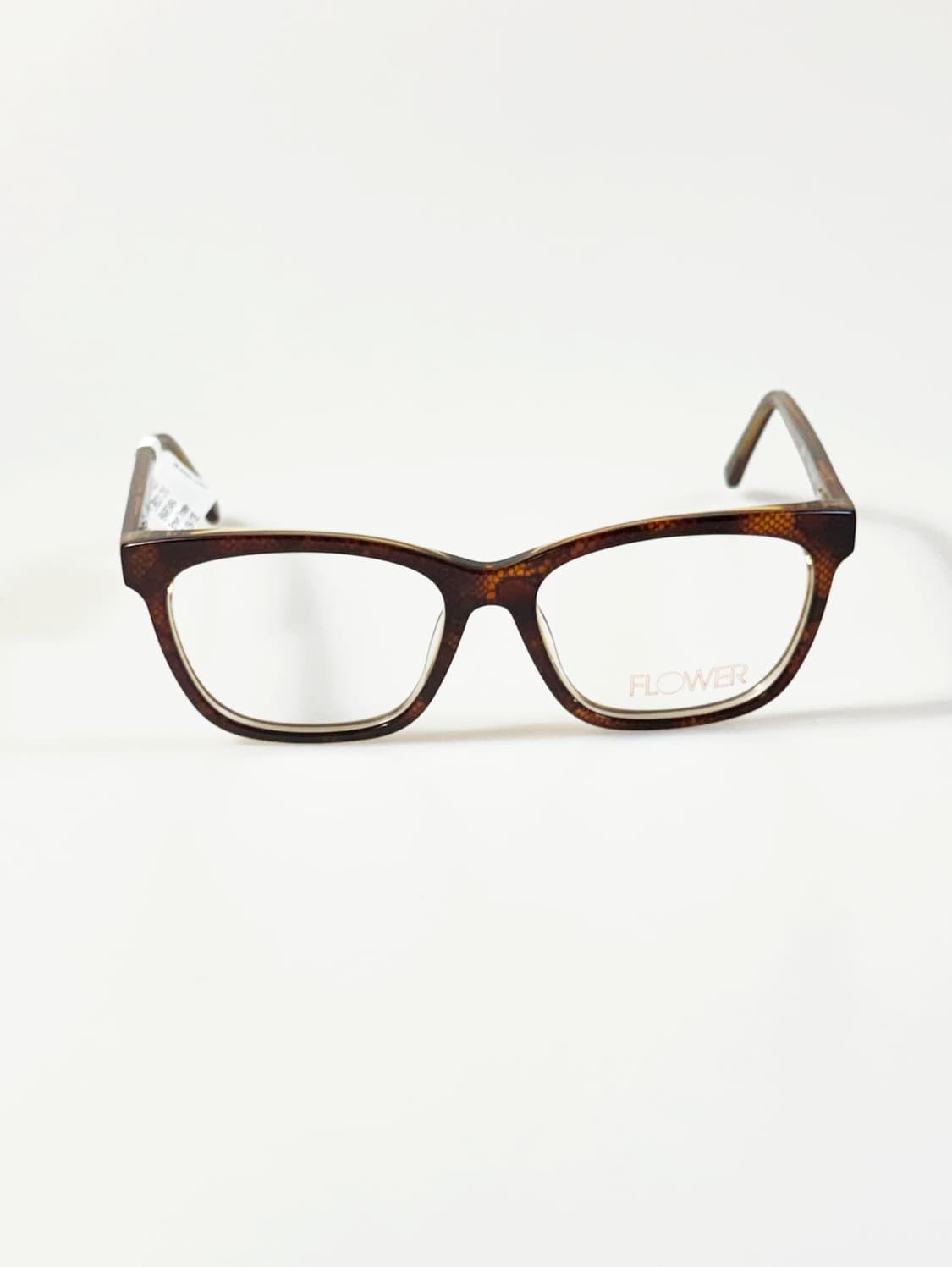 FLOWER 토터스쉘 뿔테 스퀘어 프레임 빈티지 안경 상품이미지2
