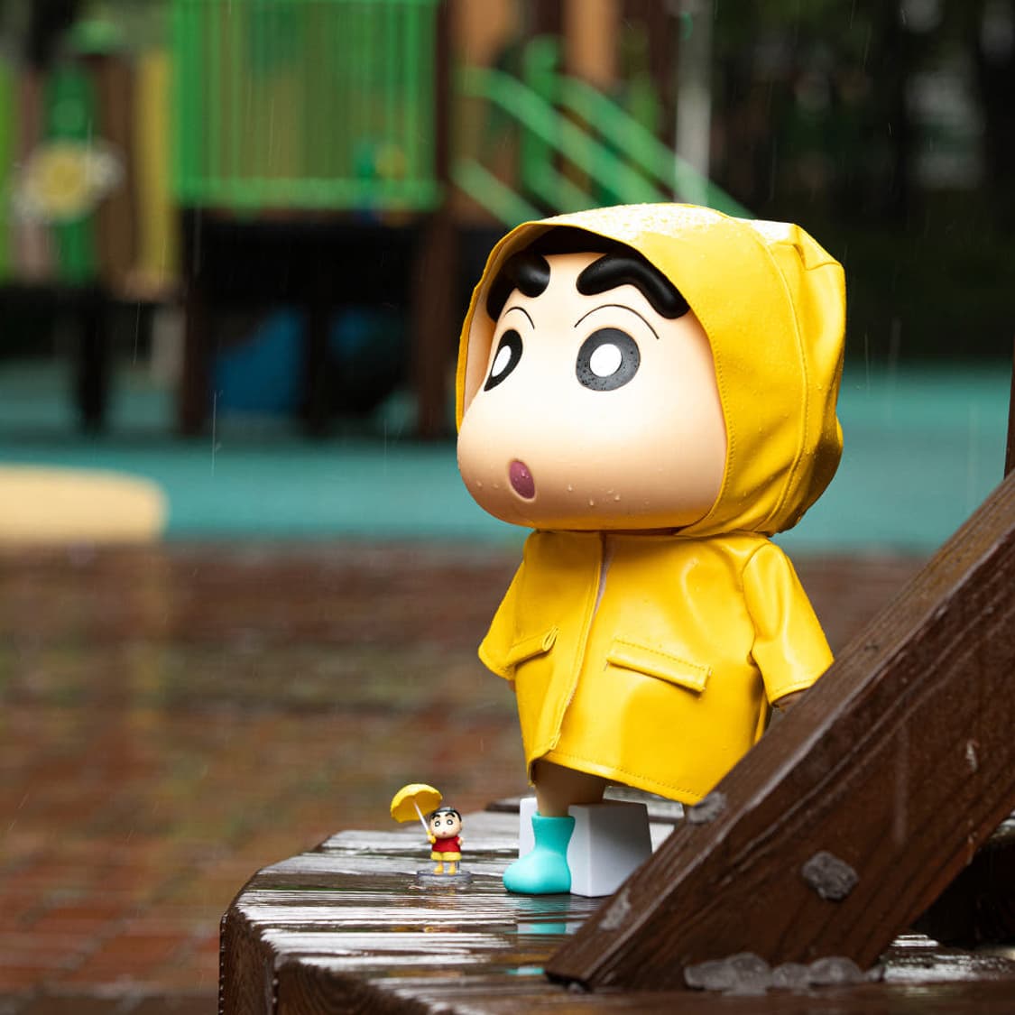 짱구는못말려 우비 짱구 대형 피규어 42CM 상품이미지4