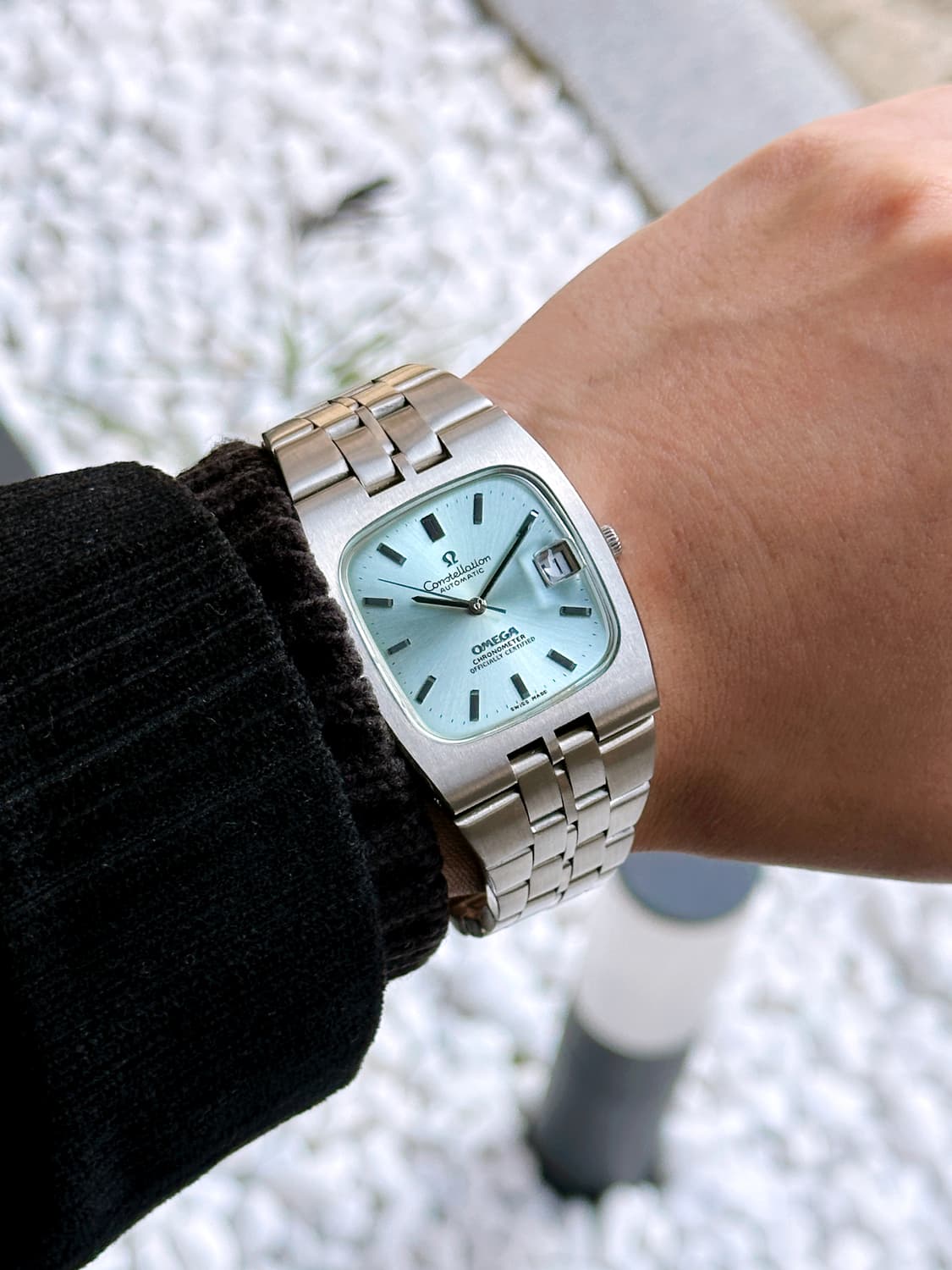 오메가 컨스틸레이션 36미리 민트스카이 다이얼 남성 자동 시계 상품이미지3