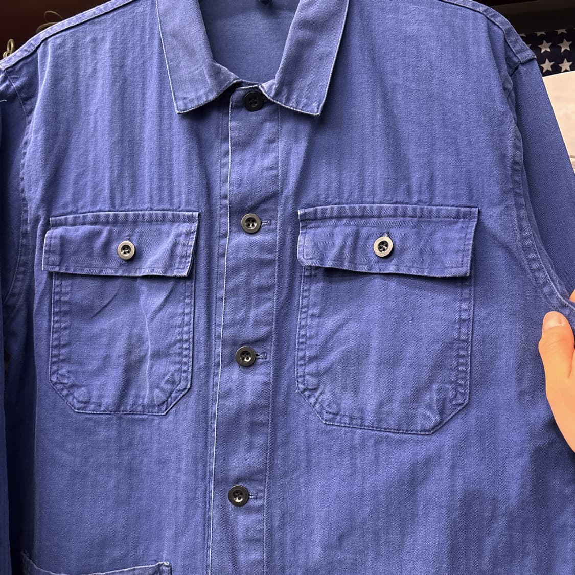 70~80s 오리지널 4포켓 프렌치 워크자켓 헤링본 트윌 N814 상품이미지6