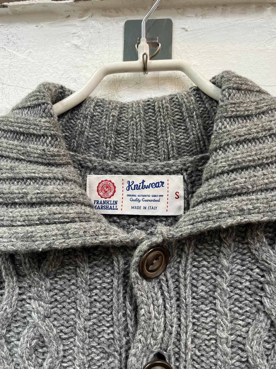 Franklin Marshall 케이블 니트 울 가디건 S 상품이미지2