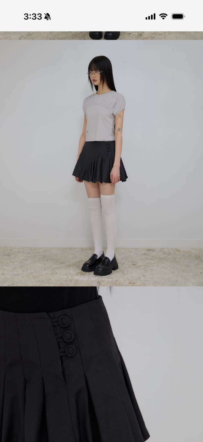 플레어업 Button Shirred Balloon Skirt 1사이즈 상품이미지2