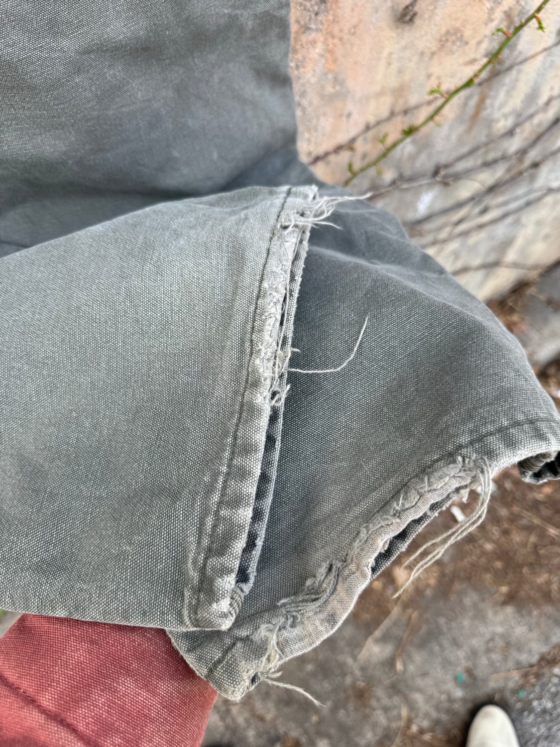 칼하트 빈티지 b111 모스그린 하드페이딩 카펜터 싱글니 워크 팬츠 상품이미지6