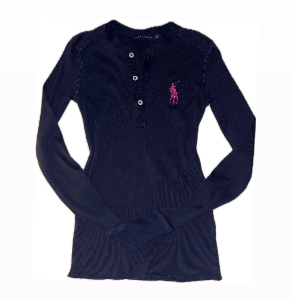 폴로랄프로렌 핑크 빅포니 헨리넥 긴팔 티셔츠 네이비  상품이미지1
