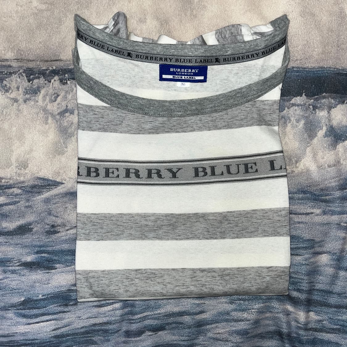 Burberry Blue Label Grey Stripes T-shirt 상품이미지4