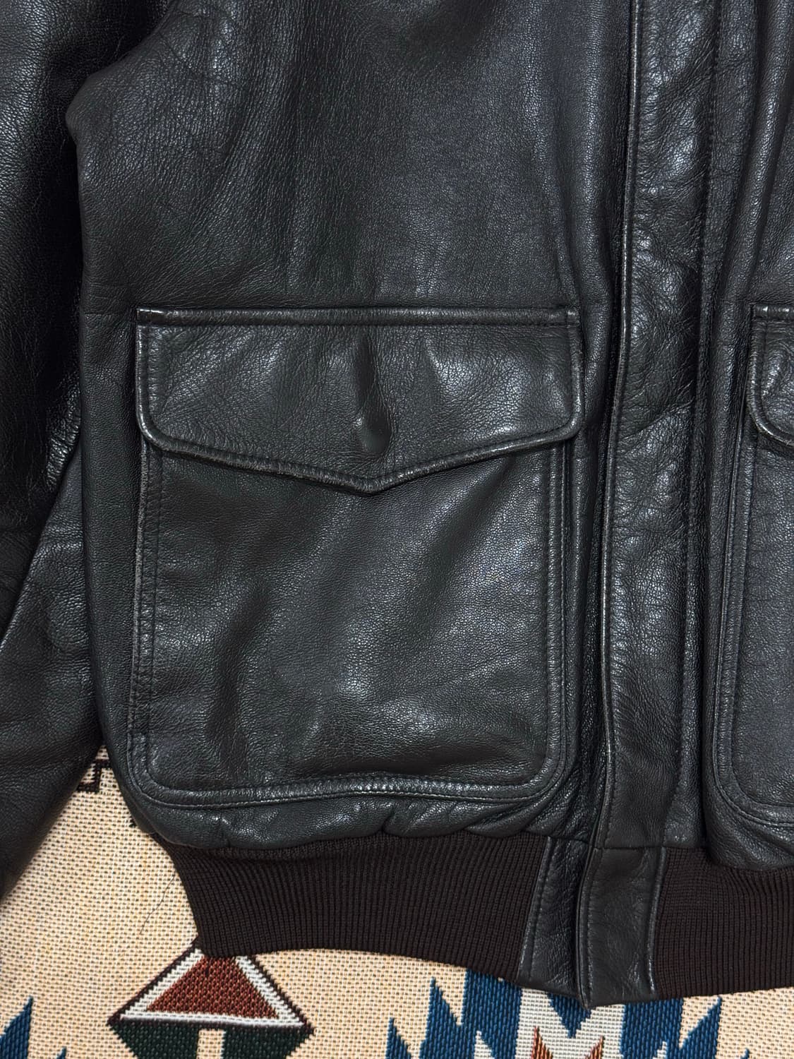 80s LL Bean A-2 플라이트 레더 자켓 M 상품이미지3